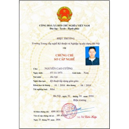 Hoàn thành khóa học nghề - Kỹ thuật lắp dựng giàn giáo